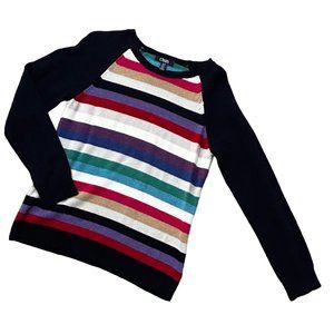 Chaps Multi-Color Striped Long Sleeve Pullover Sweater Women's Size Medium 1445